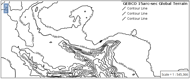 Style preview showing full detail contours along the bottom of the North Island and New Zealand
